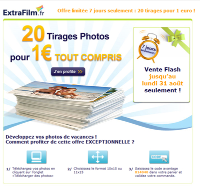 Extrafilm : 20 photos pour 1 euro