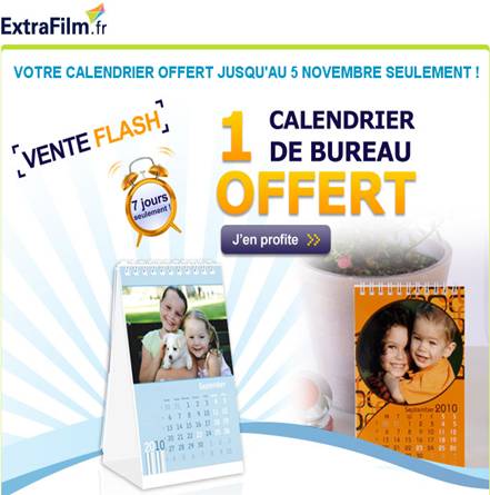 Extrafilm : Calendrier de bureau gratuit !