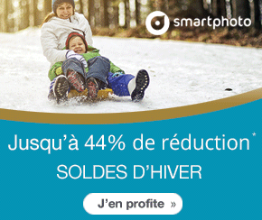 Soldes d'hiver Smartphoto : -15% cadeaux photo, -20% Livres photo, -30% Calendriers, -44% sur les packs tirages photo