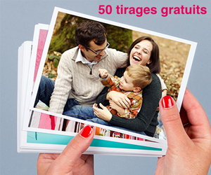 Recevez 50 tirages photo gratuits pour l’achat de 50 tirages !