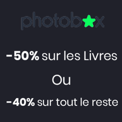 50% sur les livres photos ou 40% sur tout le reste du site avec Photobox