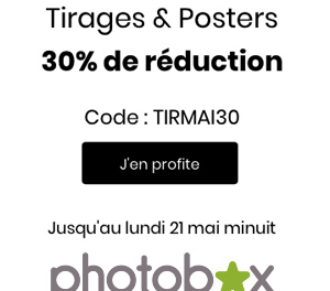 PHOTOBOX : Jusqu’à 30% sur les tirages et les posters !