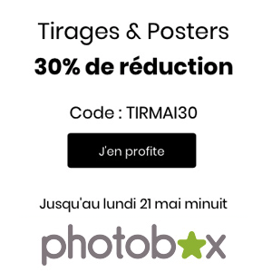 PHOTOBOX : Jusqu’à 30% sur les tirages et les posters !