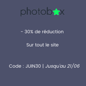 Photobox : 30% de réduction sur tout le site